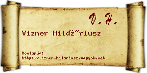 Vizner Hiláriusz névjegykártya